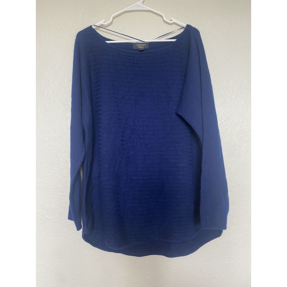 Cashmere Charter Club Luxury 100% Cashmere Sweater Ladies XL Blue Crewneck